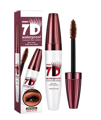 7D Waterproof Mascara - 24H Long Lasting Volume & Curl, Smudge-Proof Lift for Natural False Lash Look