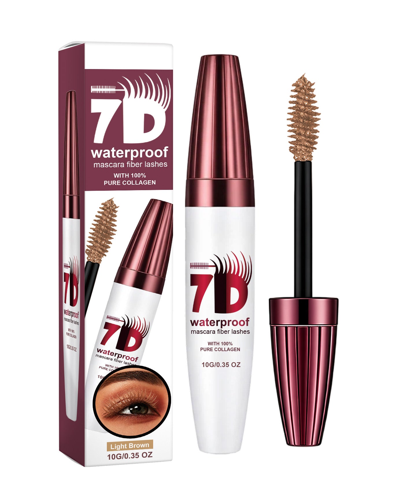 7D Waterproof Mascara - 24H Long Lasting Volume & Curl, Smudge-Proof Lift for Natural False Lash Look
